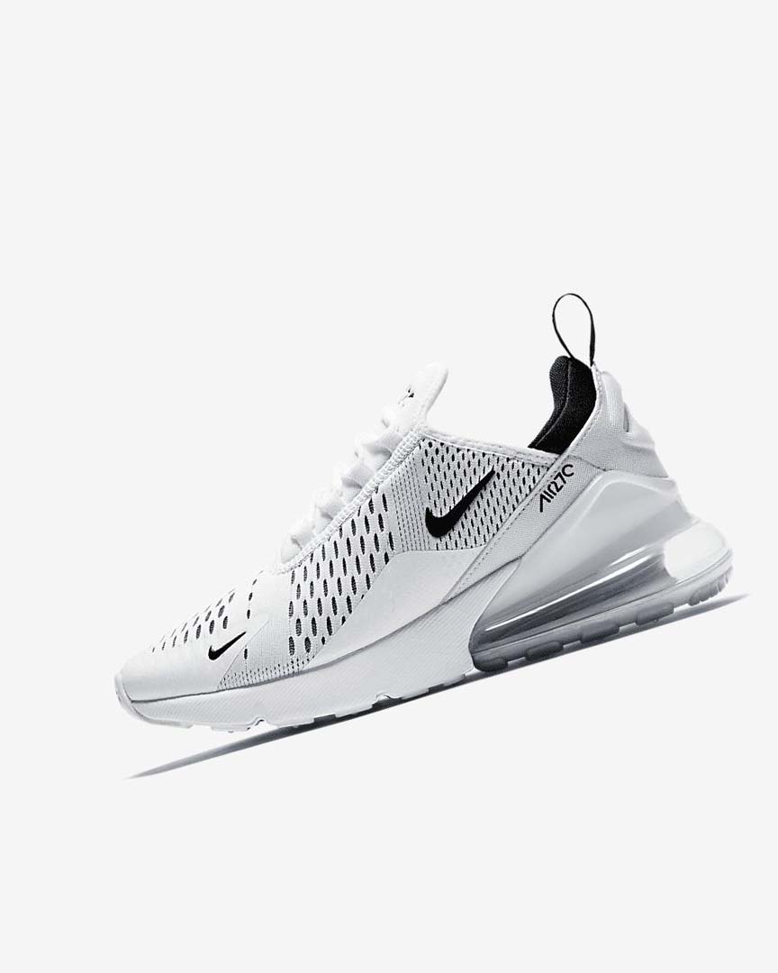 White / White / Black Women\'s Nike Air Max 270 Casual Shoes | UK5044