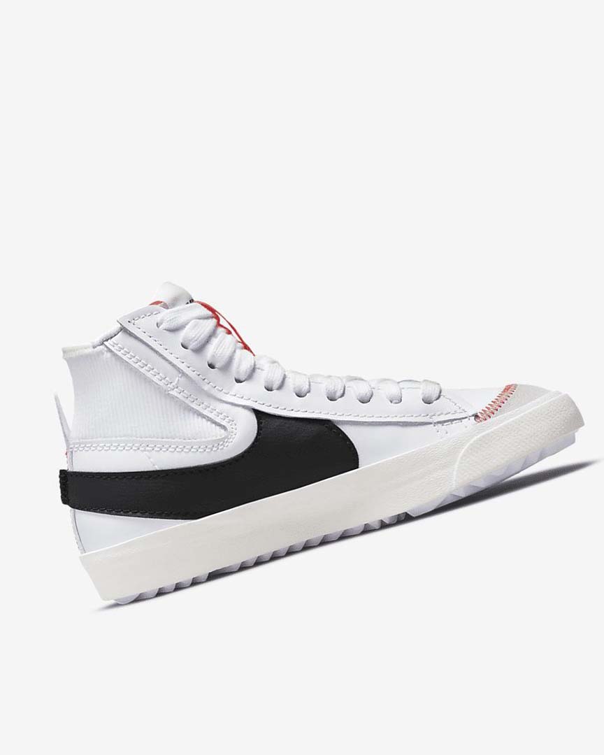 White / White / Black Women's Nike Blazer Mid '77 Jumbo Sneakers | UK2485