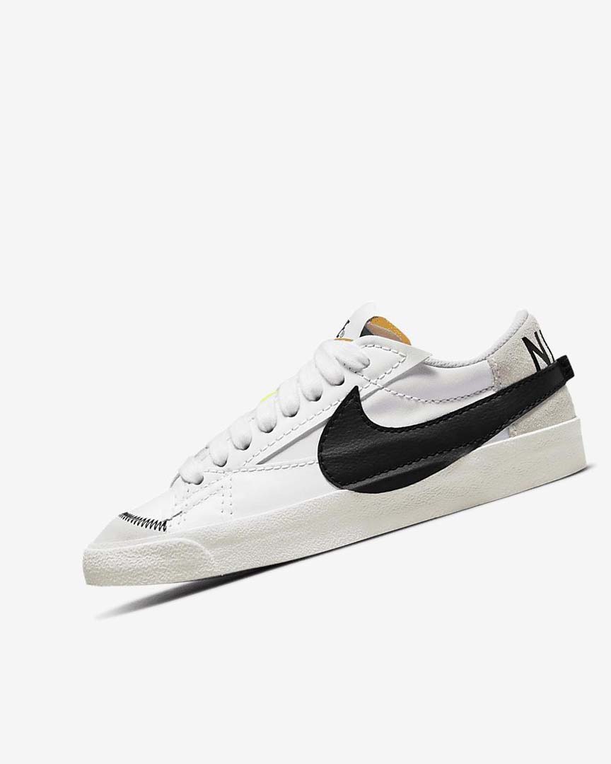 White / White / Black Women\'s Nike Blazer Low \'77 Jumbo Sneakers | UK3136