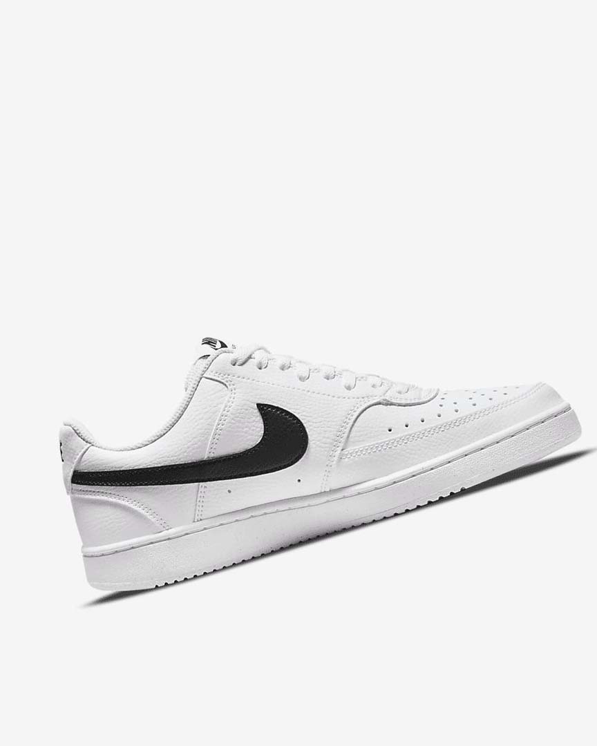 White / White / Black Women's Nike Court Vision Low Next Nature Sneakers | UK5582