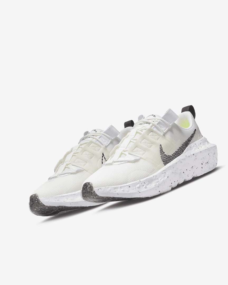 White / White / Black Women's Nike Crater Impact Sneakers | UK2275