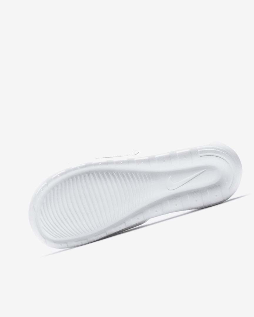 White / White / Black Women's Nike Victori One Slides | UK4760