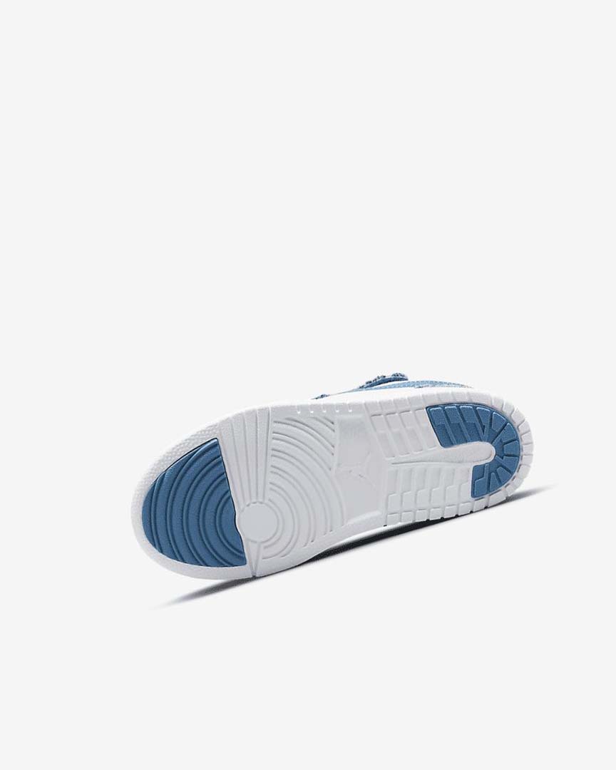 White / White / Blue Boys' Nike Jordan 1 Low Alt Shoes | UK2974