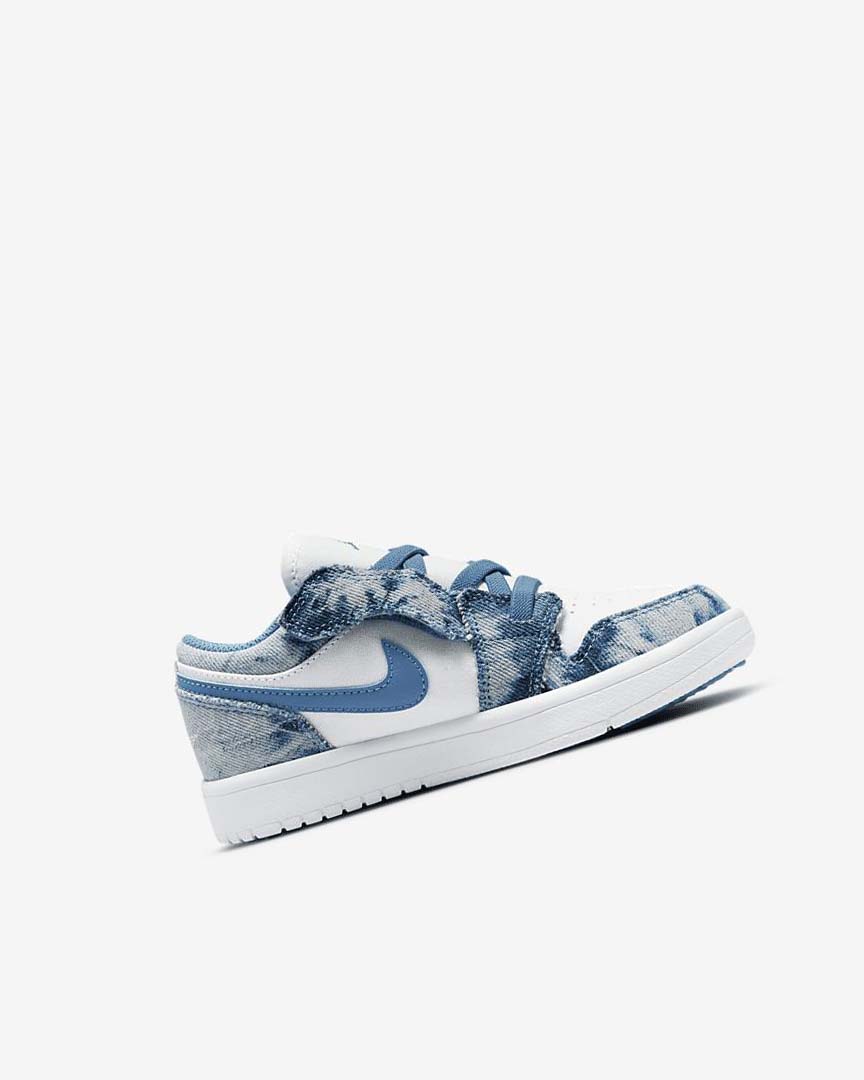 White / White / Blue Boys' Nike Jordan 1 Low Alt Shoes | UK2974