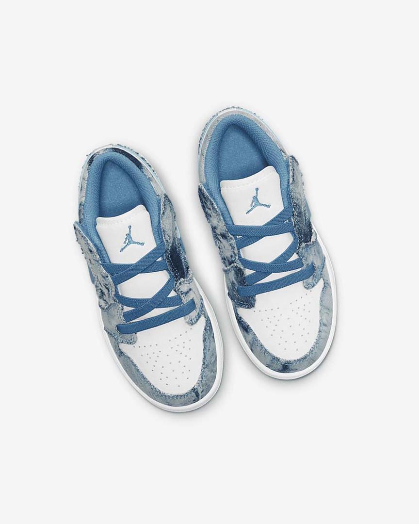 White / White / Blue Boys' Nike Jordan 1 Low Alt Shoes | UK2974