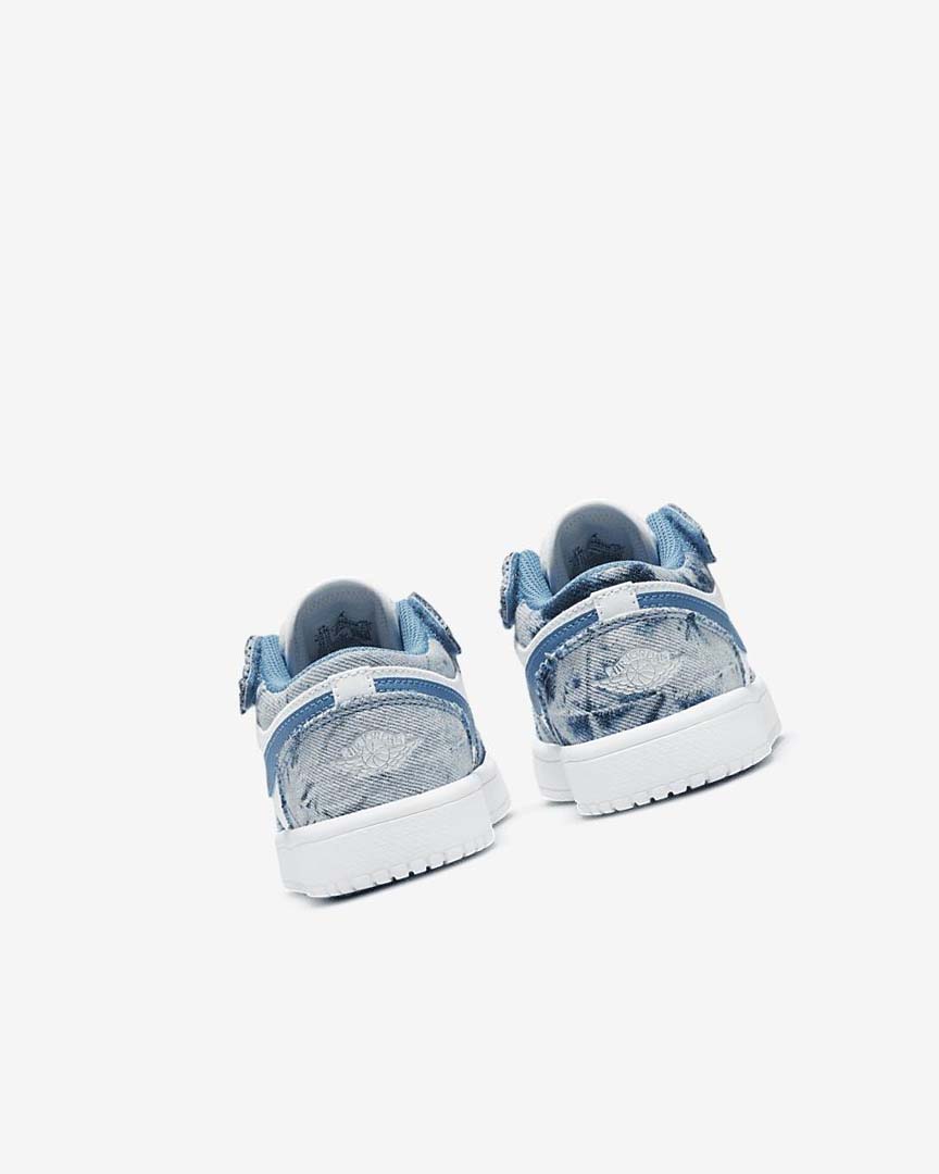 White / White / Blue Boys' Nike Jordan 1 Low Alt Shoes | UK2974