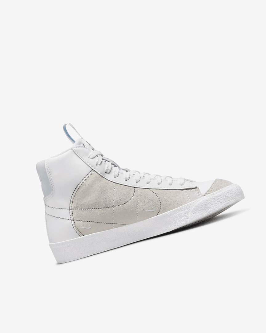 White / White / Blue Grey Girls' Nike Blazer Mid '77 SE Dance Sneakers | UK3285