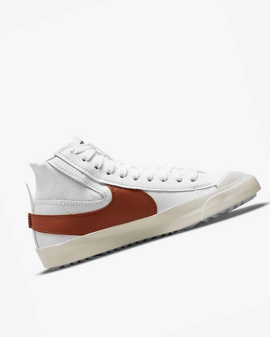 White / White / Dark Men's Nike Blazer Mid '77 Jumbo Sneakers | UK2754