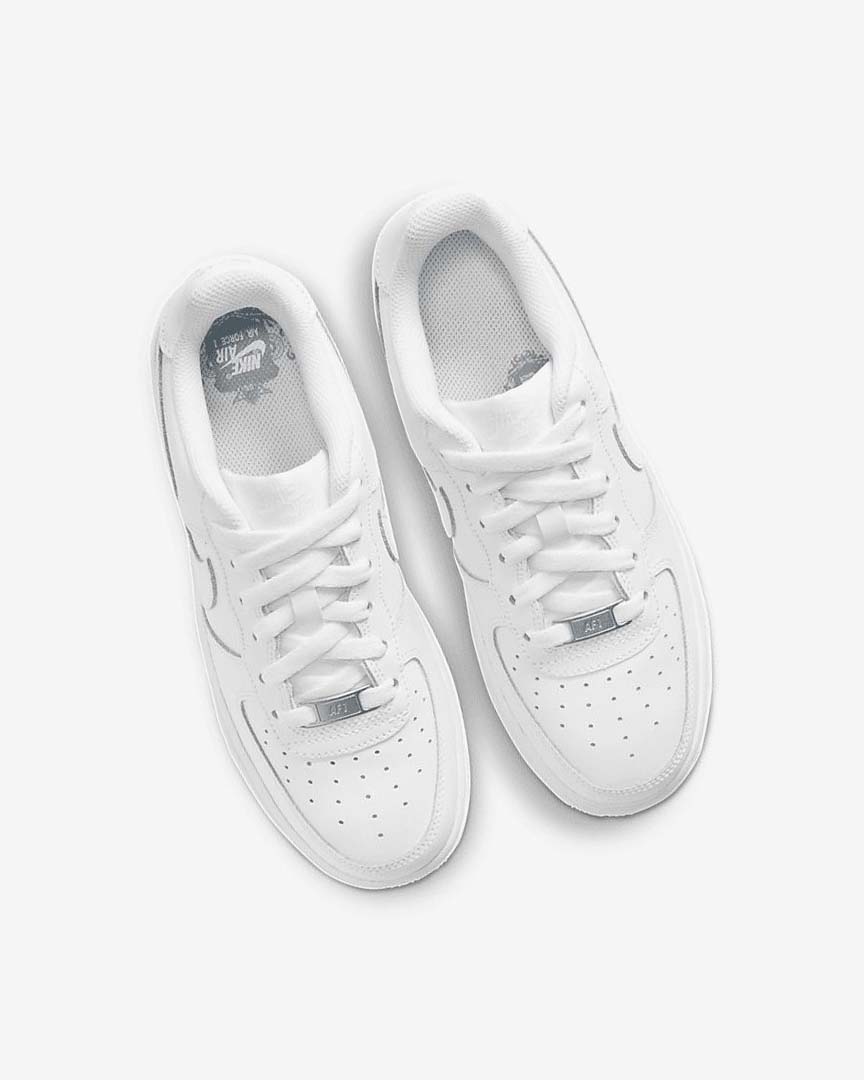 White / White Girls' Nike Air Force 1 LE Sneakers | UK5005