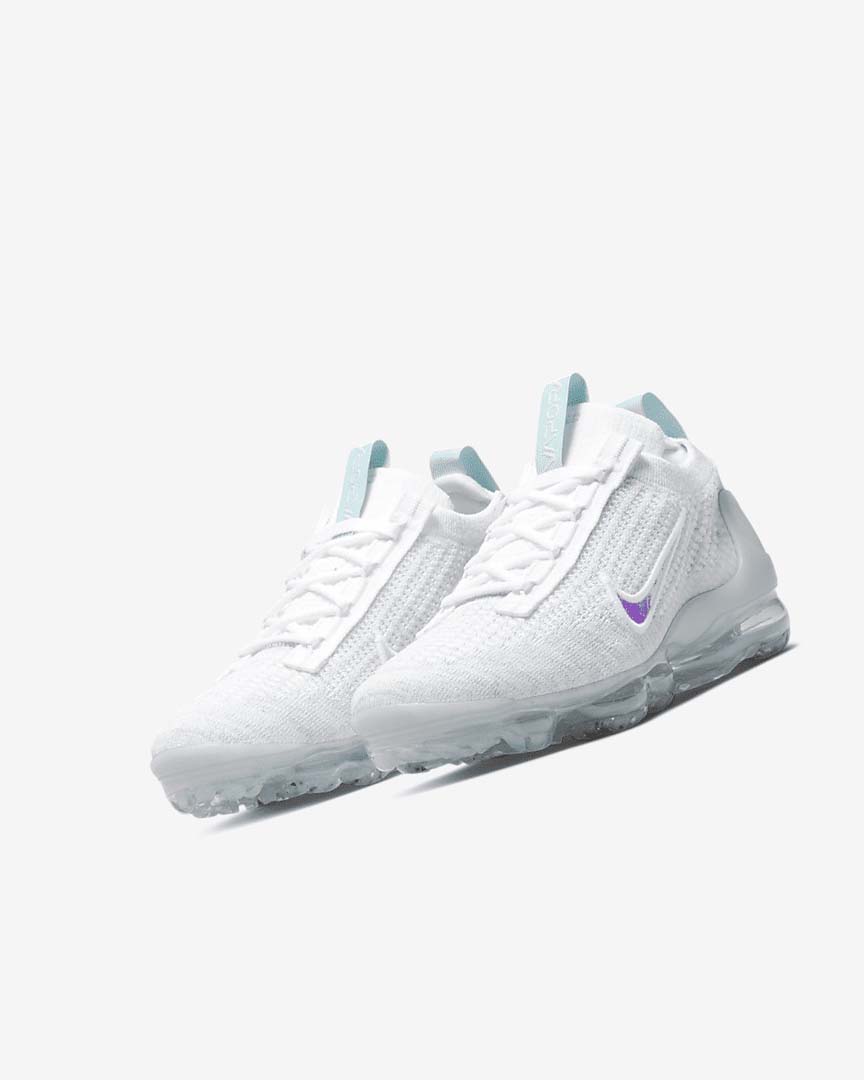 White / White Girls' Nike Air VaporMax 2021 FK Sneakers | UK5482