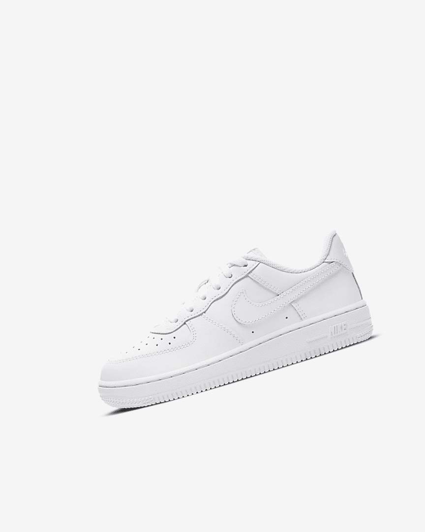 White / White Girls\' Nike Force 1 LE Shoes | UK2666