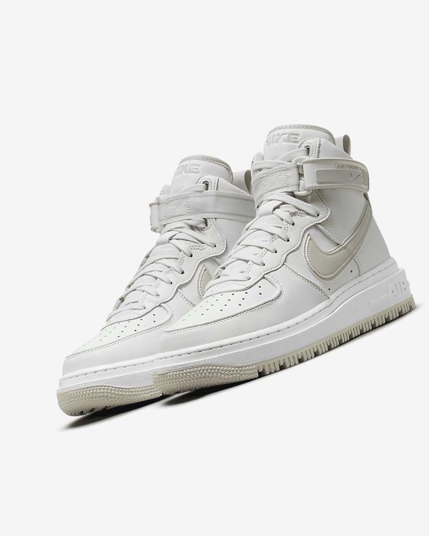 White / White / Light Beige Men's Nike Air Force 1 Boots | UK2930