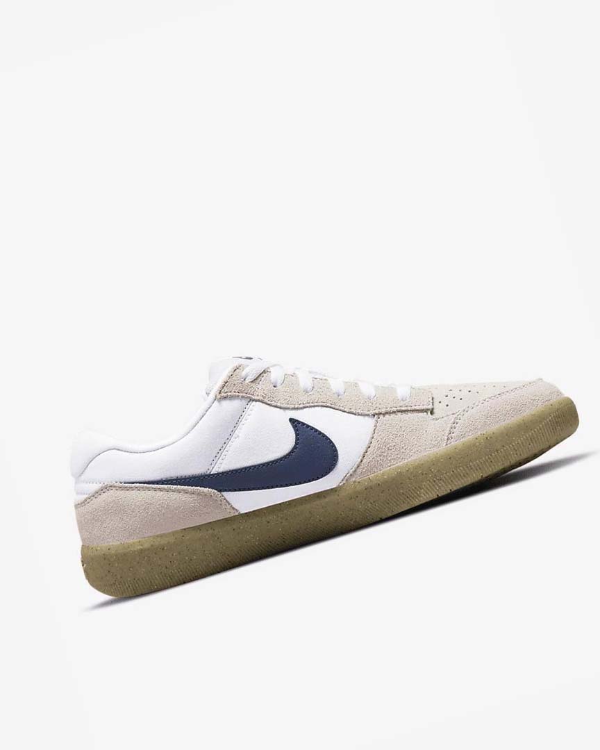 White / White / Light Brown / Navy Men's Nike SB Force 58 Skate Shoes | UK3148