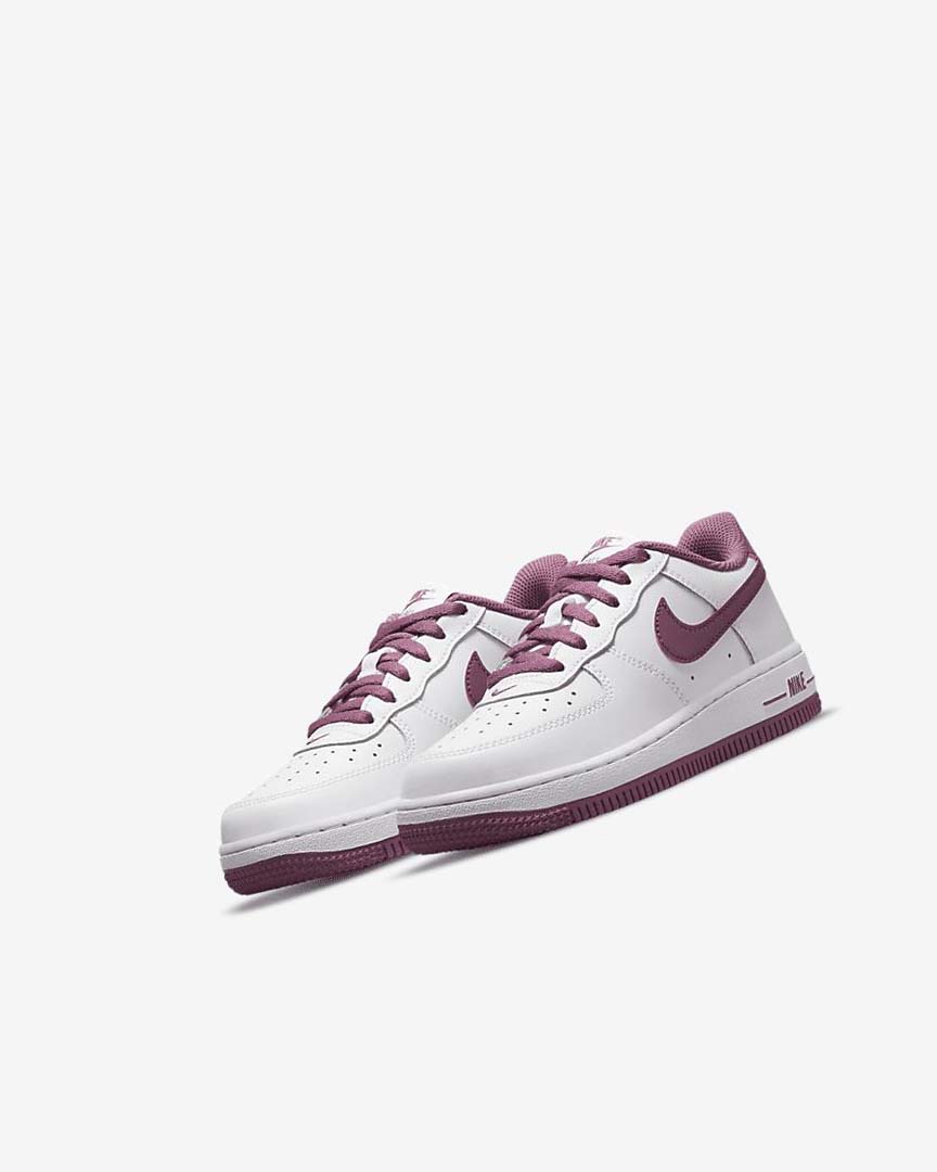 White / White / Light Burgundy Boys' Nike Force 1 '06 Shoes | UK5353