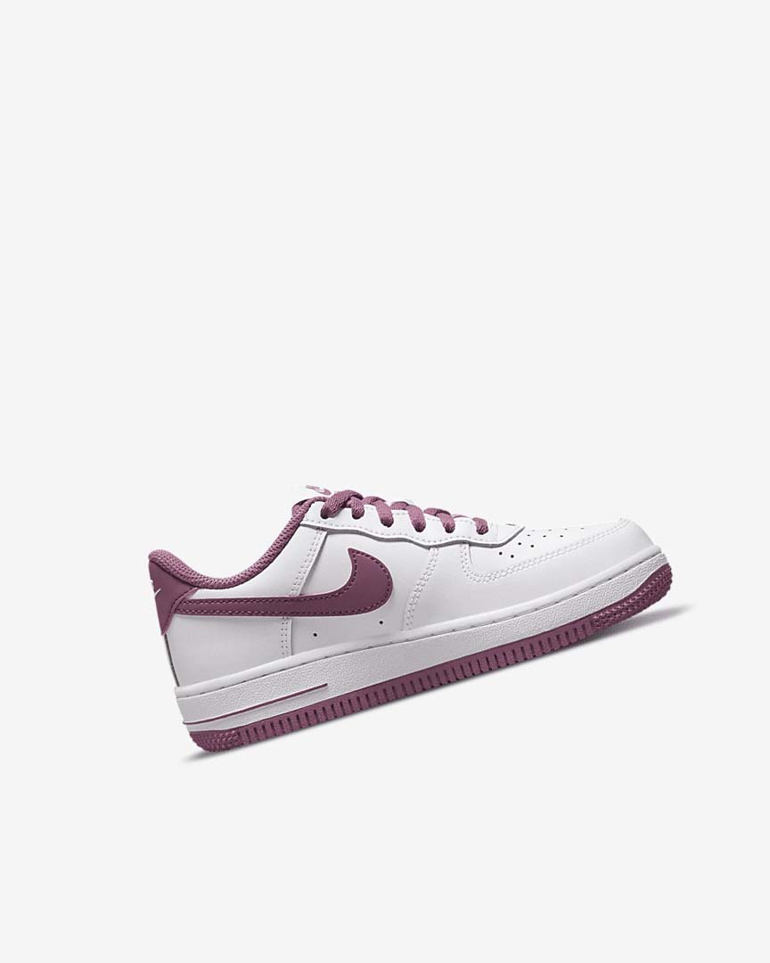 White / White / Light Burgundy Girls' Nike Force 1 '06 Shoes | UK2329