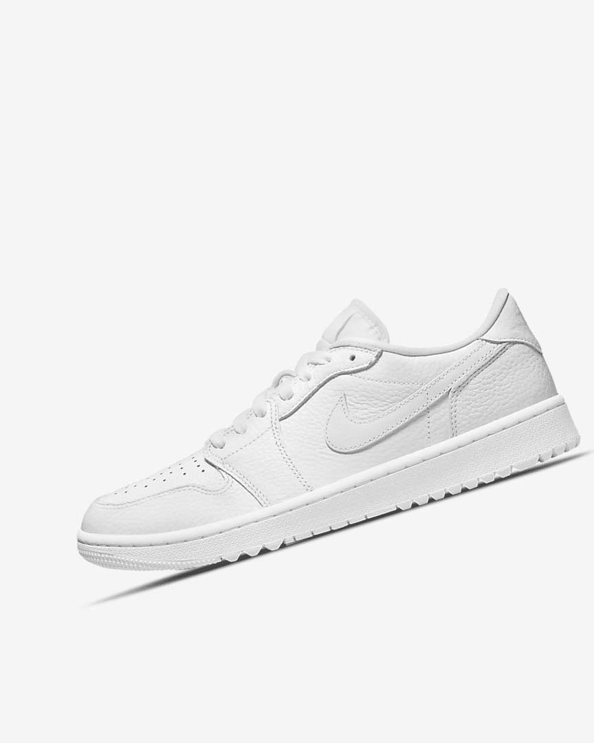 White / White Men\'s Nike Air Jordan 1 Low G Golf Shoes | UK4511