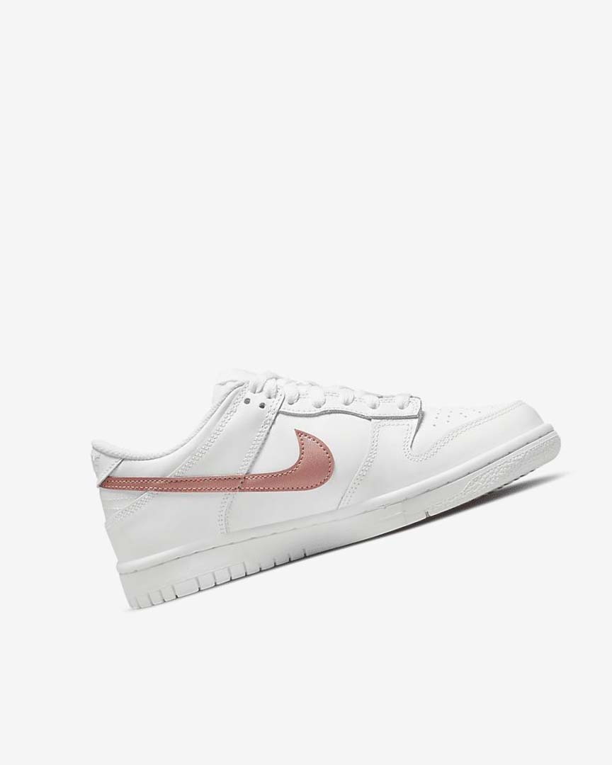 White / White / Metal Red Brown Boys' Nike Dunk Low Sneakers | UK3079