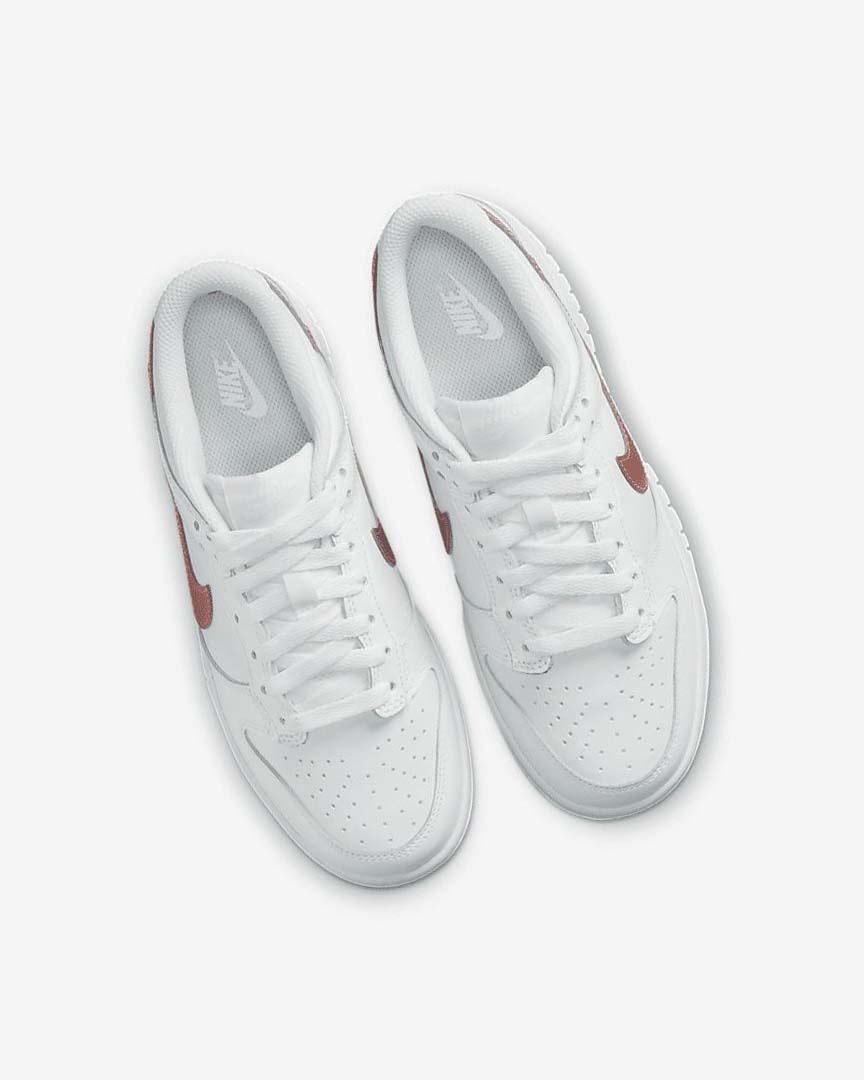 White / White / Metal Red Brown Boys' Nike Dunk Low Sneakers | UK3079