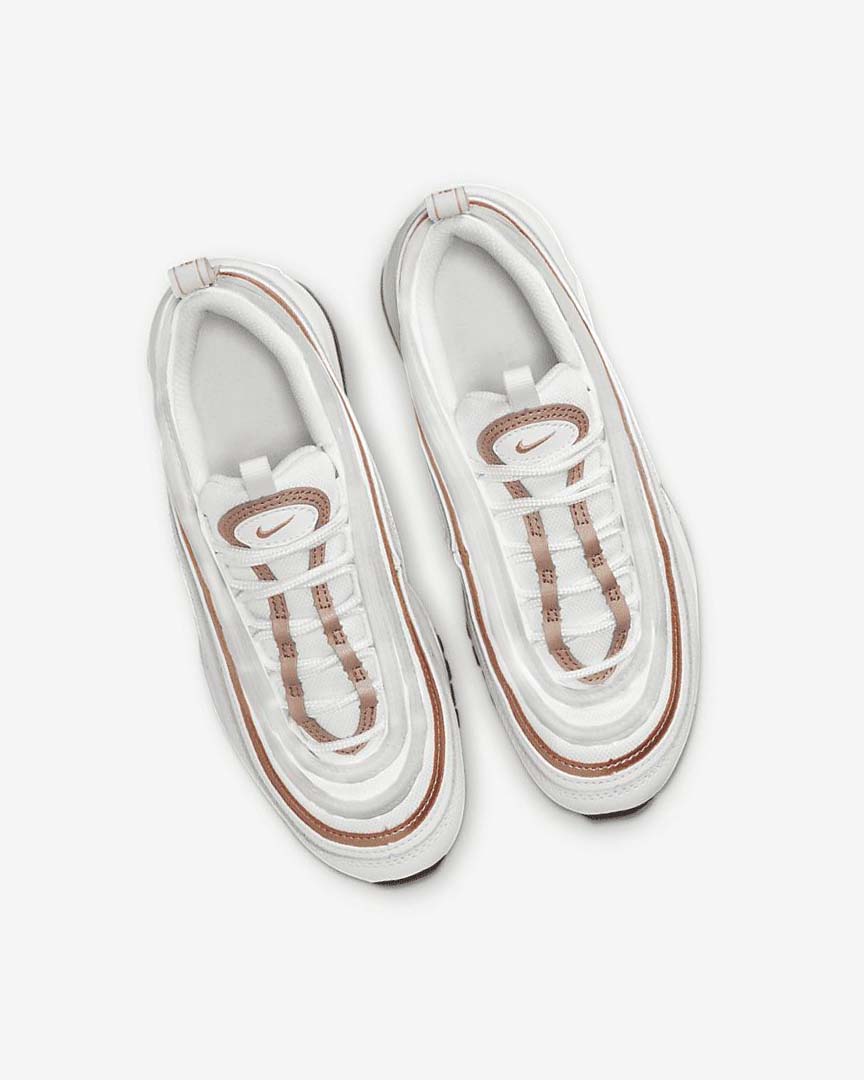 White / White / Metal Red Brown Boys' Nike Air Max 97 Casual Shoes | UK5399