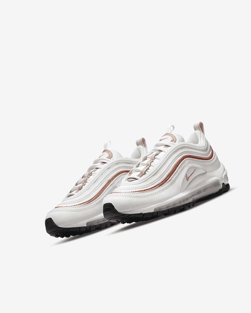 White / White / Metal Red Brown Boys' Nike Air Max 97 Casual Shoes | UK5399