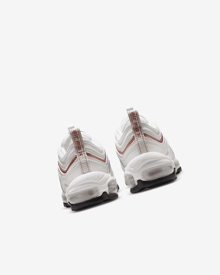 White / White / Metal Red Brown Boys' Nike Air Max 97 Casual Shoes | UK5399