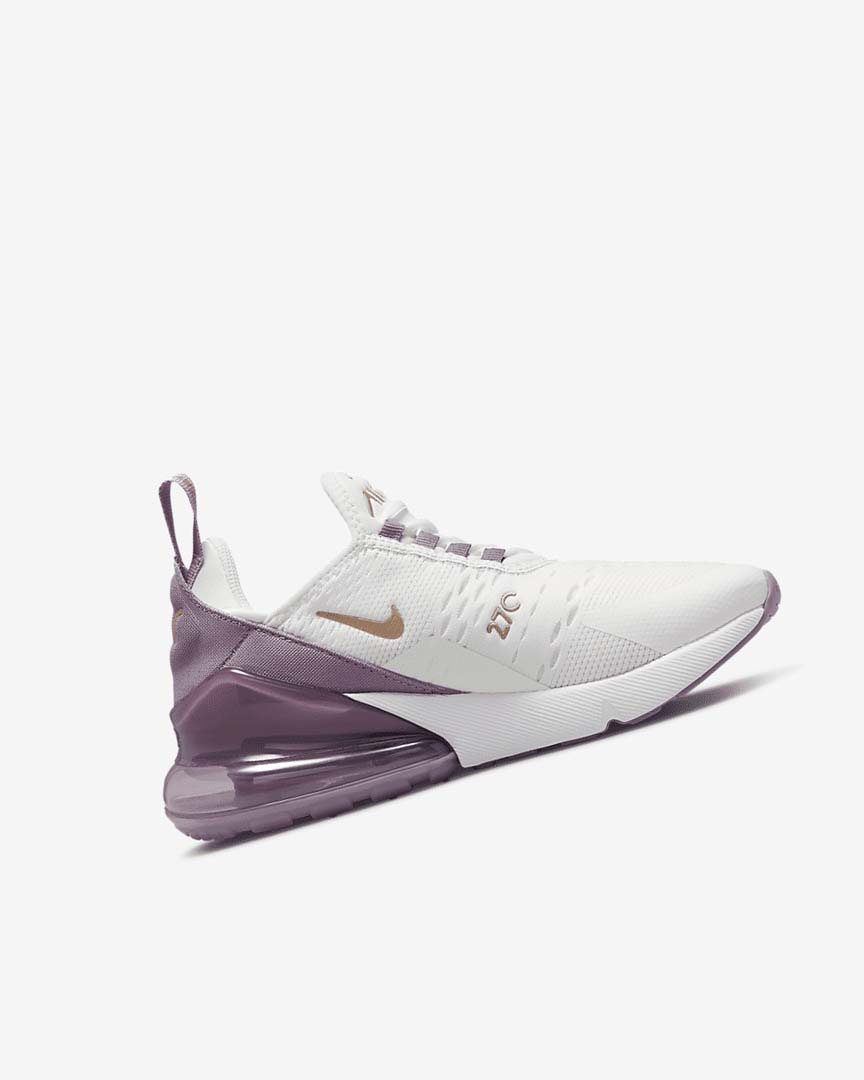 White / White / Metal Red Brown Girls' Nike Air Max 270 Casual Shoes | UK2442