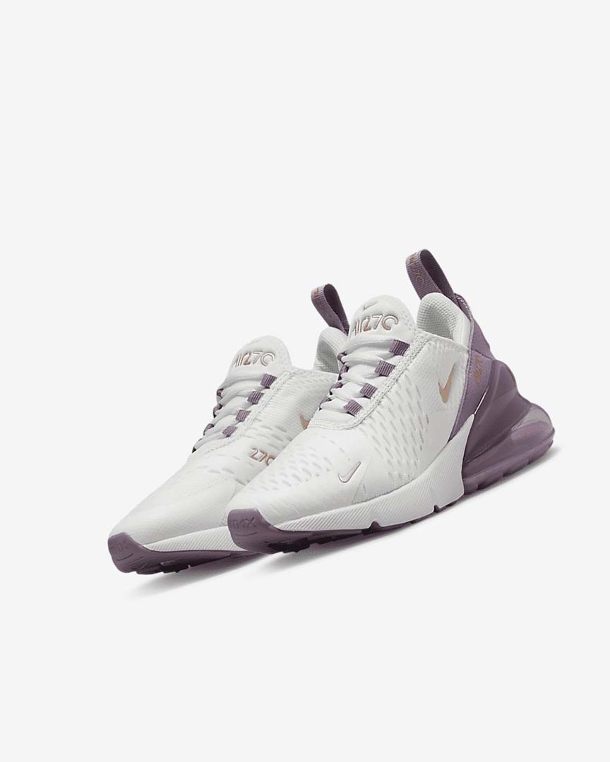 White / White / Metal Red Brown Girls' Nike Air Max 270 Casual Shoes | UK2442