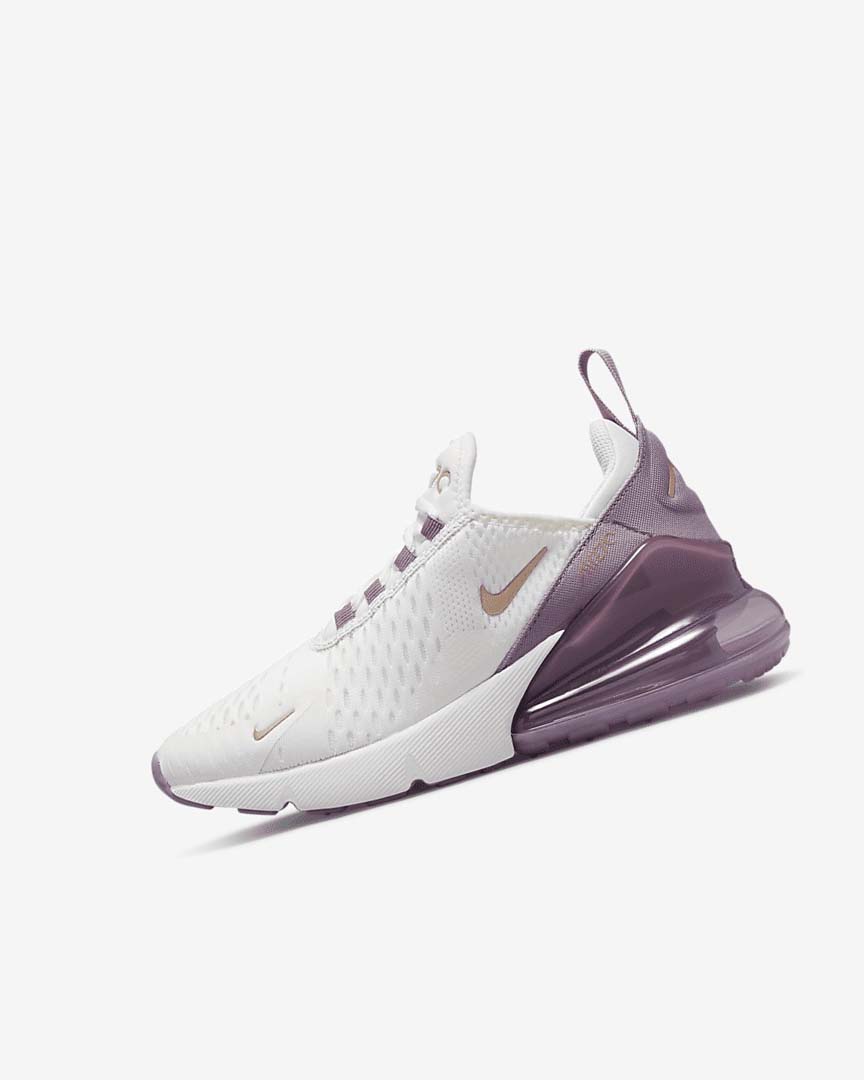 White / White / Metal Red Brown Girls\' Nike Air Max 270 Casual Shoes | UK2442