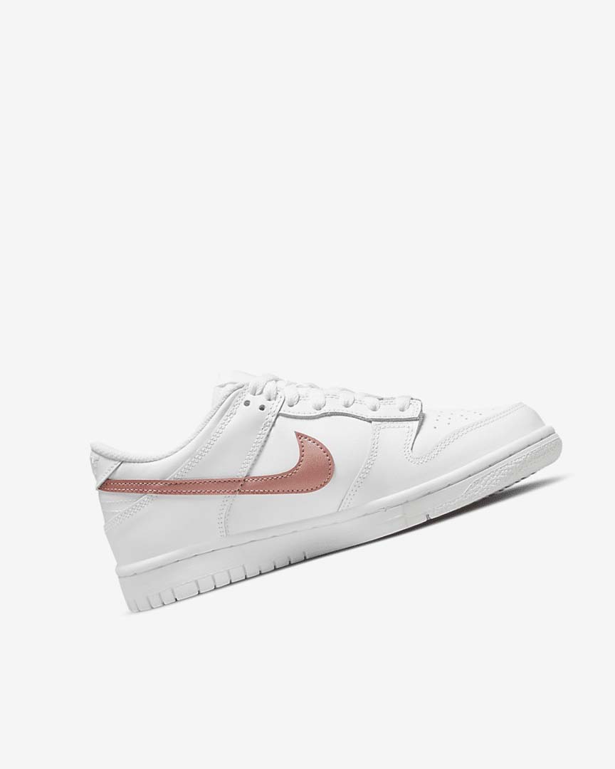 White / White / Metal Red Brown Girls' Nike Dunk Low Sneakers | UK2752