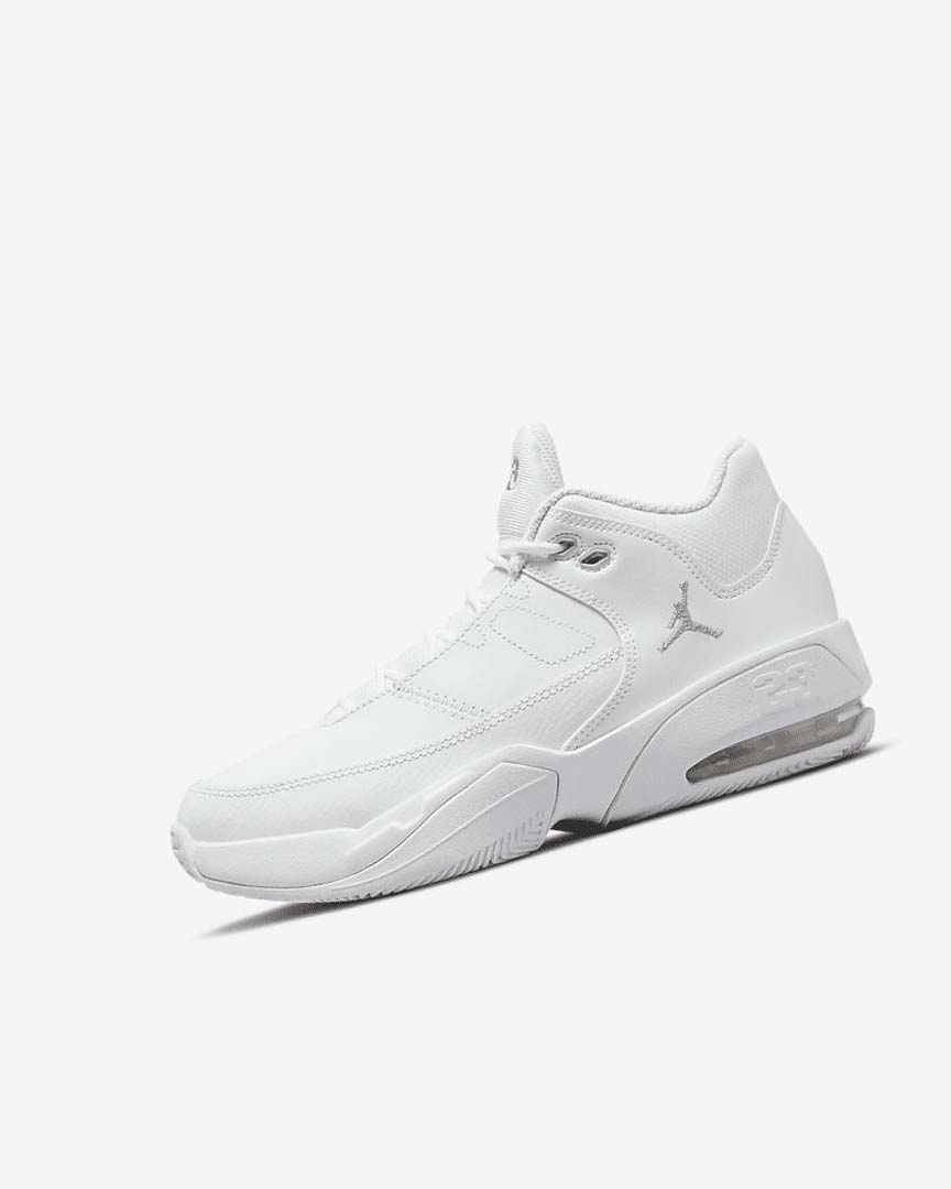 White / White / Metal Silver Boys\' Nike Jordan Max Aura 3 Basketball Shoes | UK2679