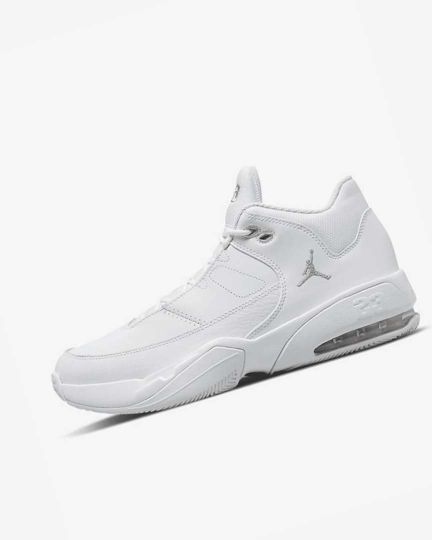 White / White / Metal Silver Men\'s Nike Jordan Max Aura 3 Basketball Shoes | UK5088