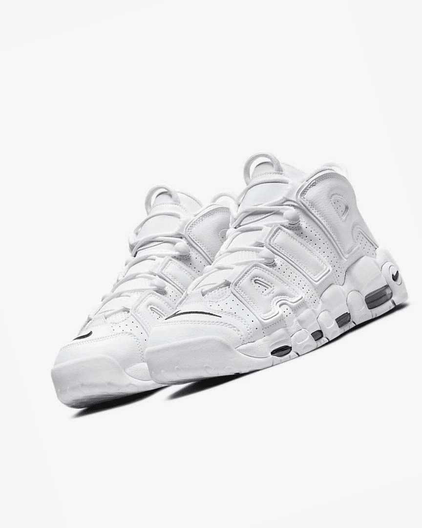 White / White / Navy Men's Nike Air More Uptempo '96 Basketball Shoes | UK3262