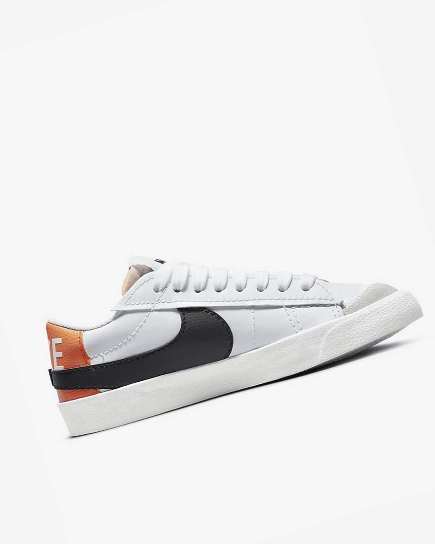 White / White / Orange / Black Men's Nike Blazer Low '77 Jumbo Sneakers | UK5209