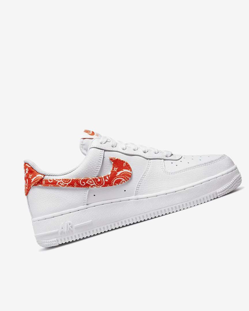 White / White / Orange Women's Nike Air Force 1 '07 Sneakers | UK4757