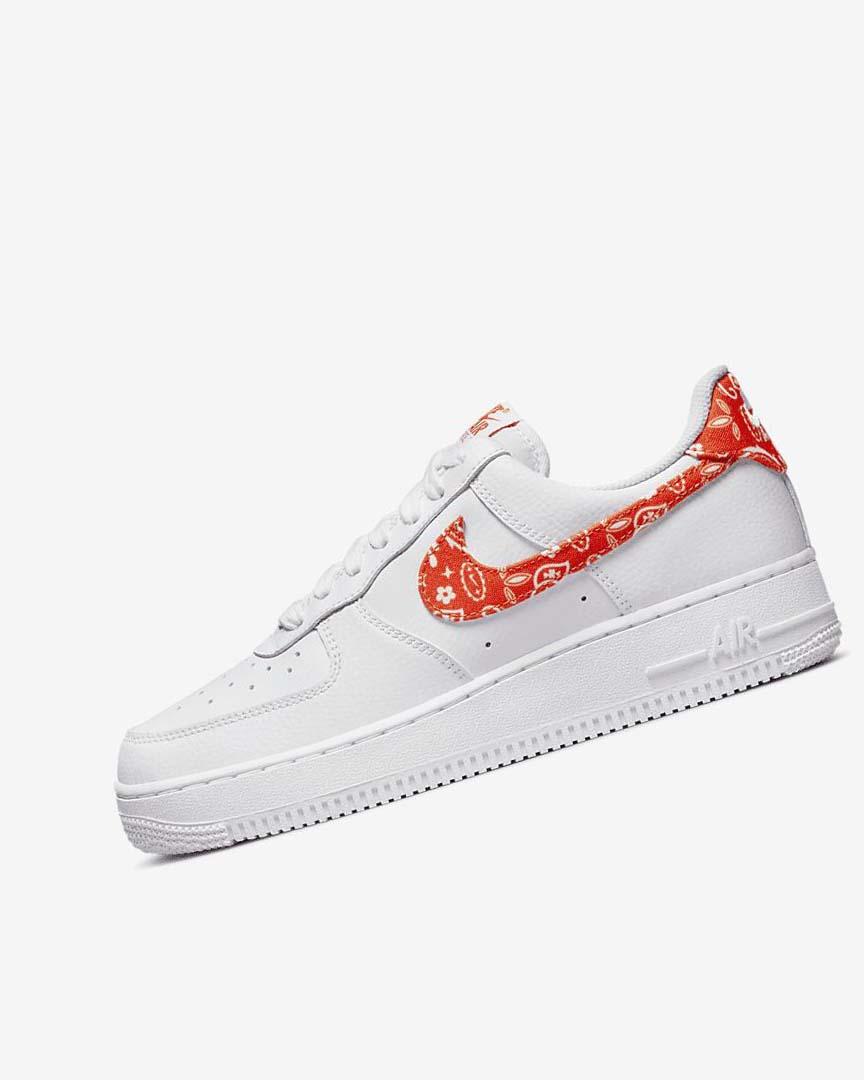 White / White / Orange Women\'s Nike Air Force 1 \'07 Sneakers | UK4757