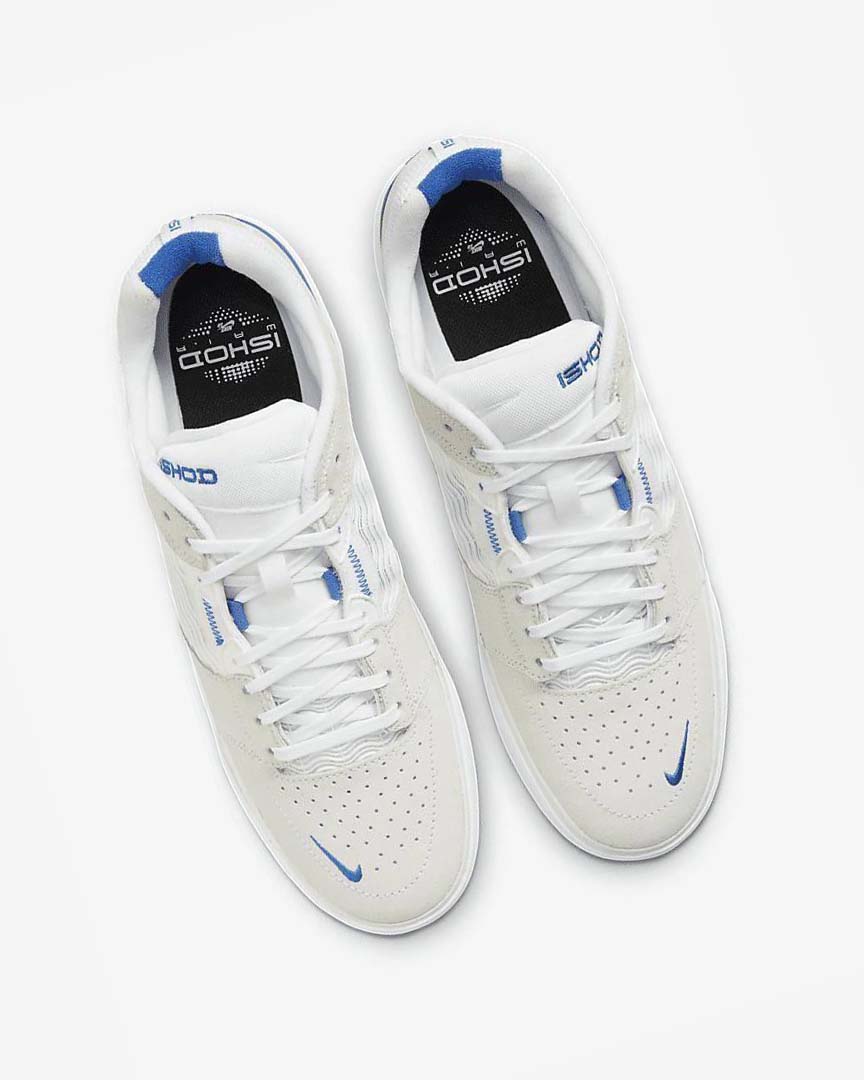 White / White / Royal / White Men's Nike SB Ishod Wair Skate Shoes | UK2681