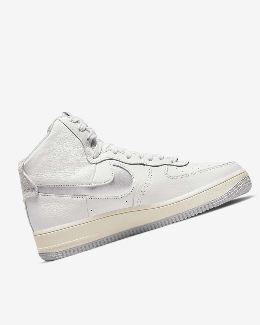 White / White / Silver Women's Nike Air Force 1 Sculpt Sneakers | UK1106