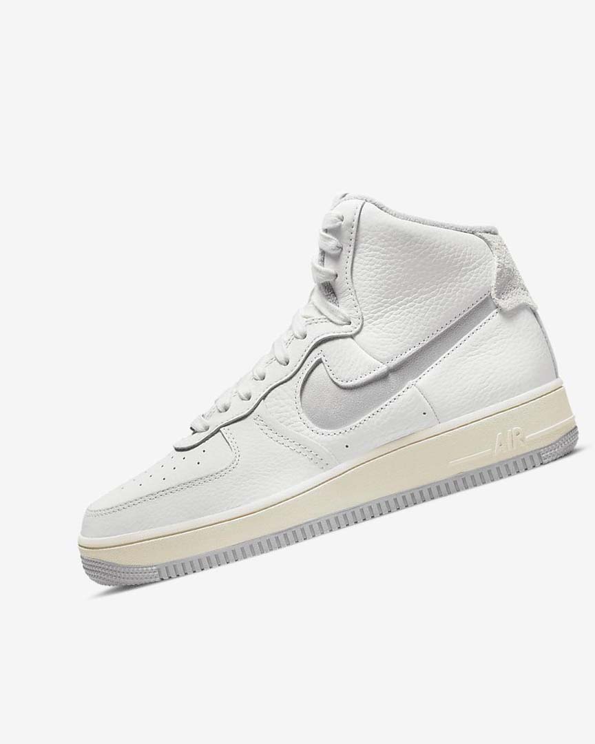 White / White / Silver Women\'s Nike Air Force 1 Sculpt Sneakers | UK1106