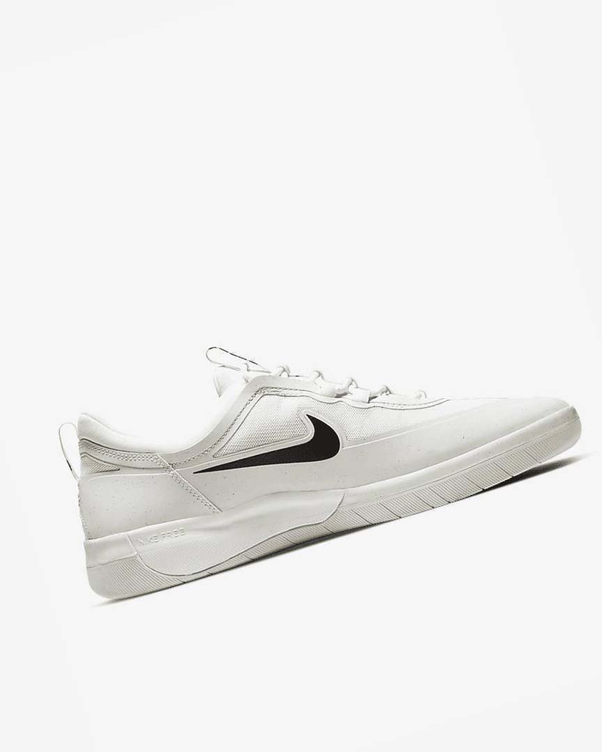 White / White / White / Black Men's Nike SB Nyjah Free 2 Skate Shoes | UK2633