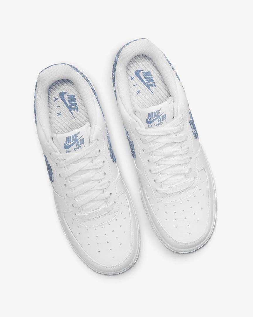 White / White / White / Blue Women's Nike Air Force 1 '07 Essential Sneakers | UK3180