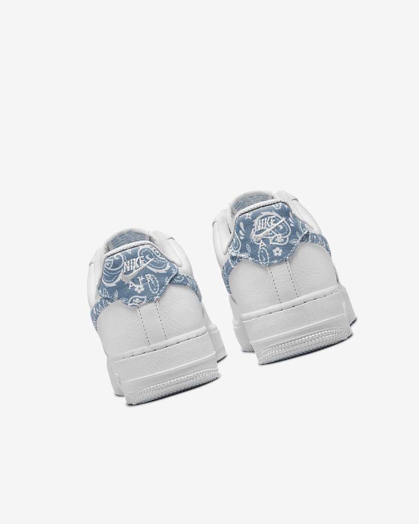 White / White / White / Blue Women's Nike Air Force 1 '07 Essential Sneakers | UK3180