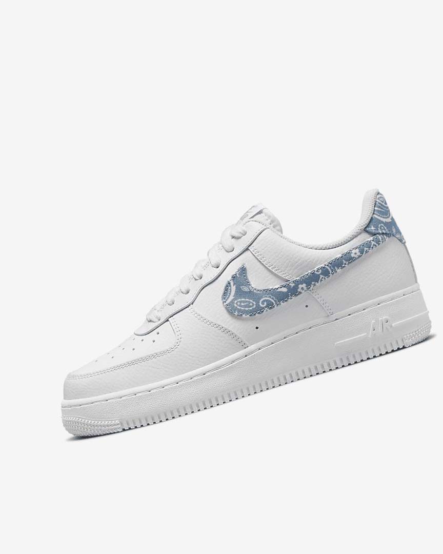 White / White / White / Blue Women\'s Nike Air Force 1 \'07 Essential Sneakers | UK3180