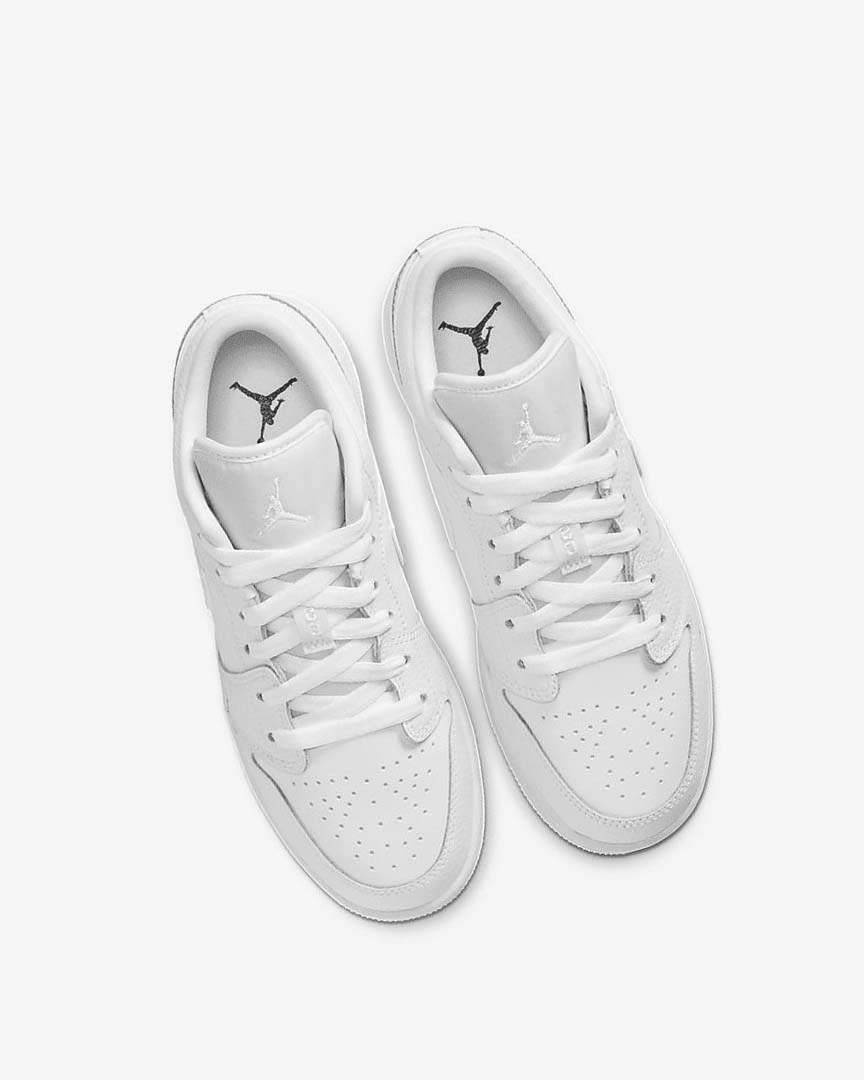 White / White / White Boys' Nike Air Jordan 1 Low Sneakers | UK3094