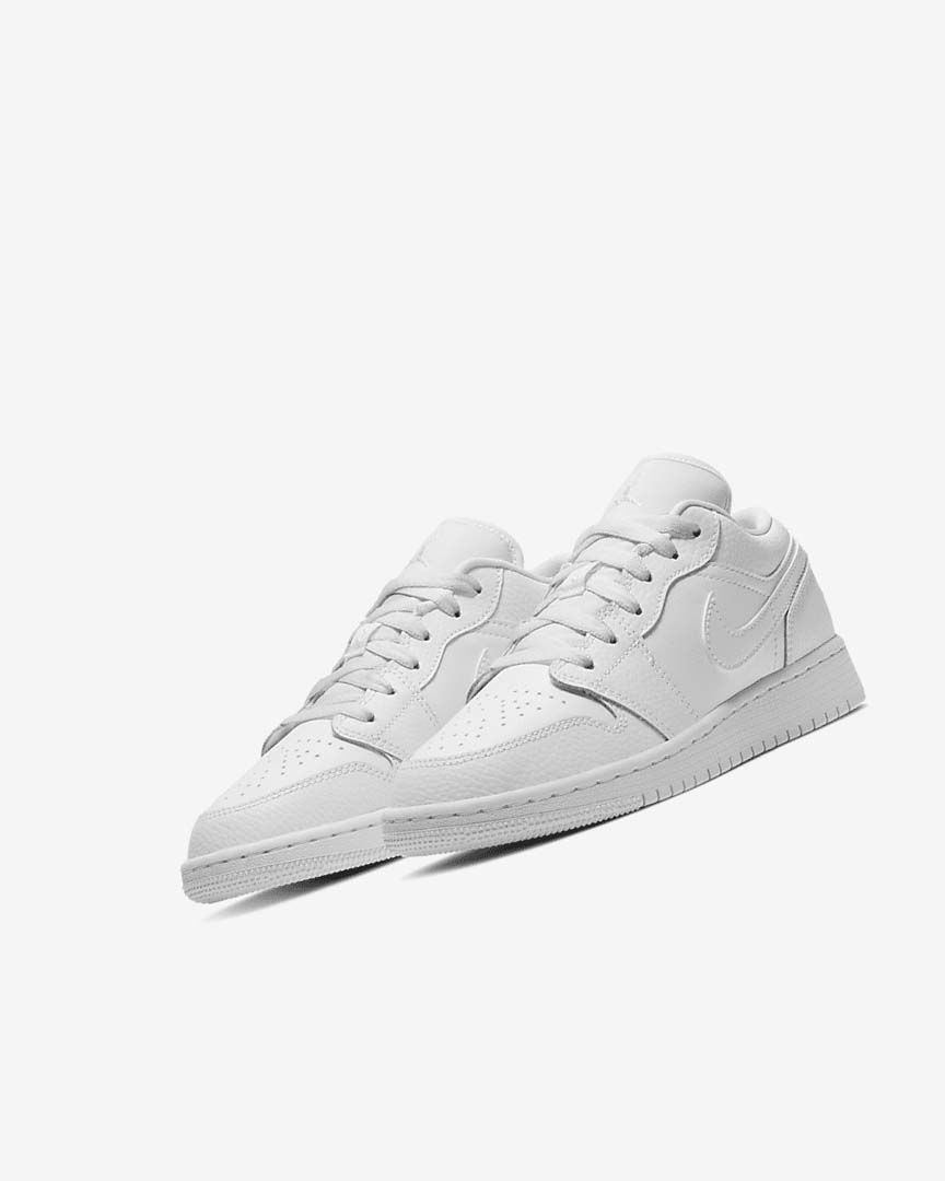 White / White / White Boys' Nike Air Jordan 1 Low Sneakers | UK3094