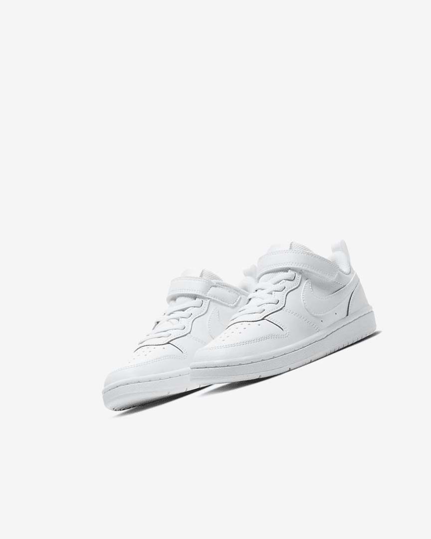 White / White / White Boys' Nike Court Borough Low 2 Shoes | UK2684