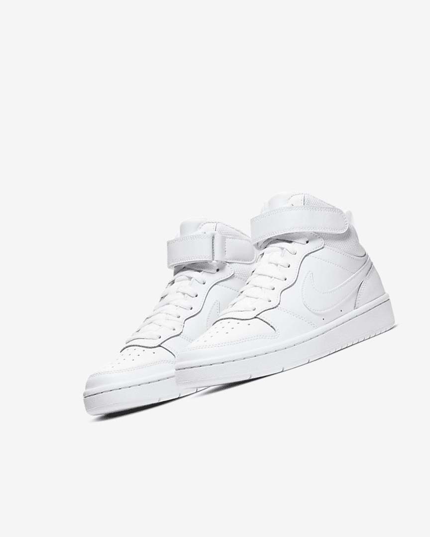 White / White / White Boys' Nike Court Borough Mid 2 Shoes | UK5407