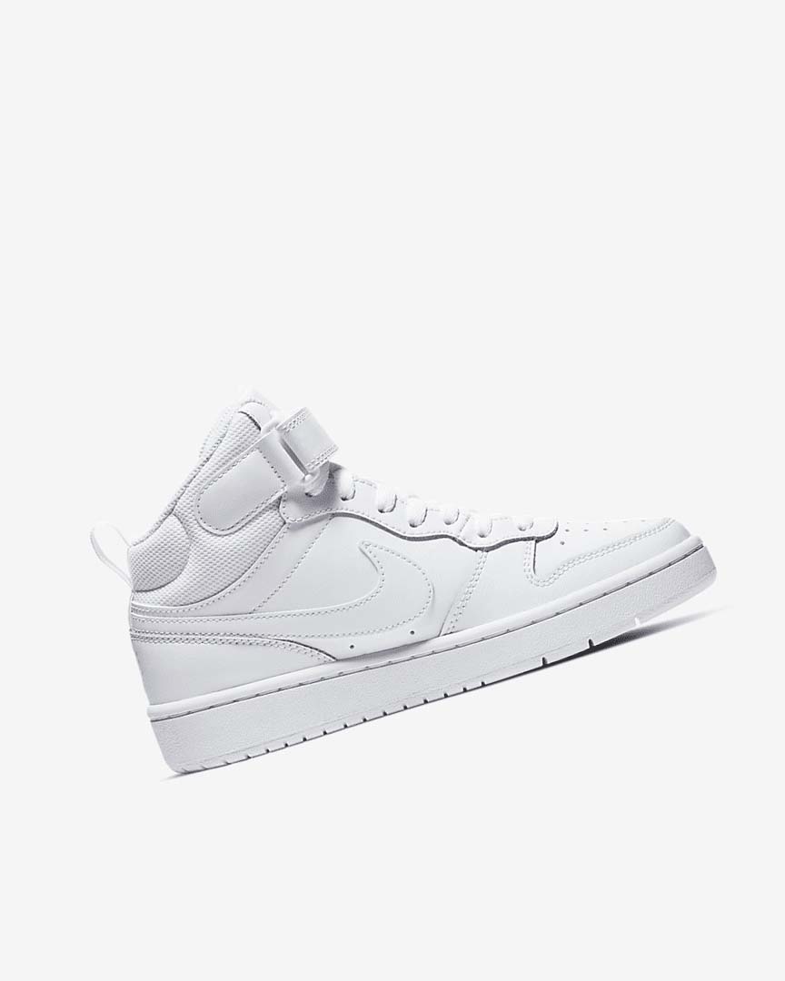 White / White / White Girls' Nike Court Borough Mid 2 Shoes | UK2290