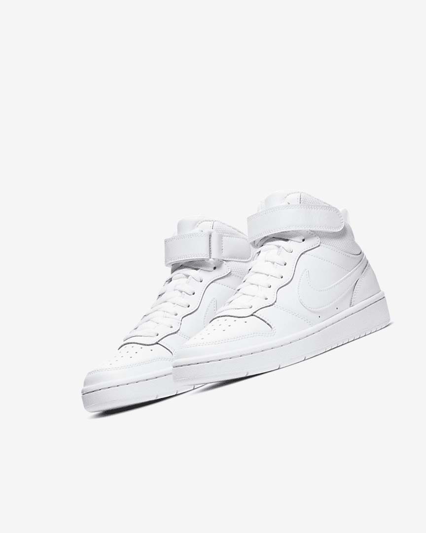 White / White / White Girls' Nike Court Borough Mid 2 Shoes | UK2290