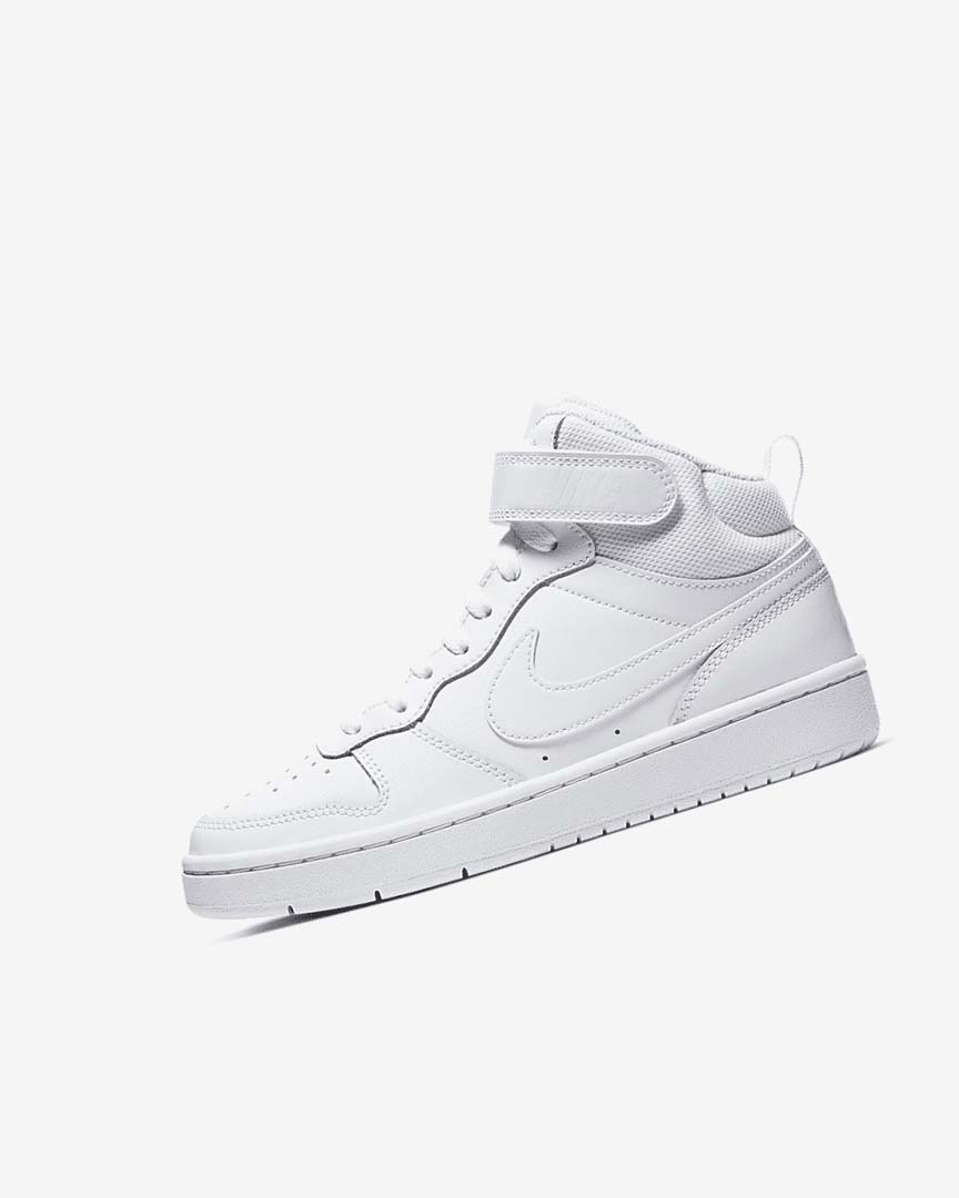 White / White / White Girls\' Nike Court Borough Mid 2 Shoes | UK2290