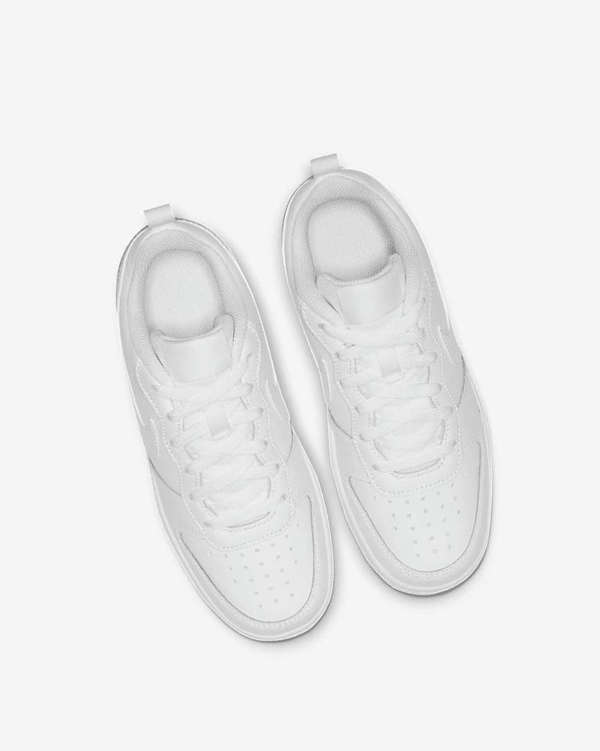 White / White / White Girls' Nike Court Borough Low 2 Shoes | UK3030